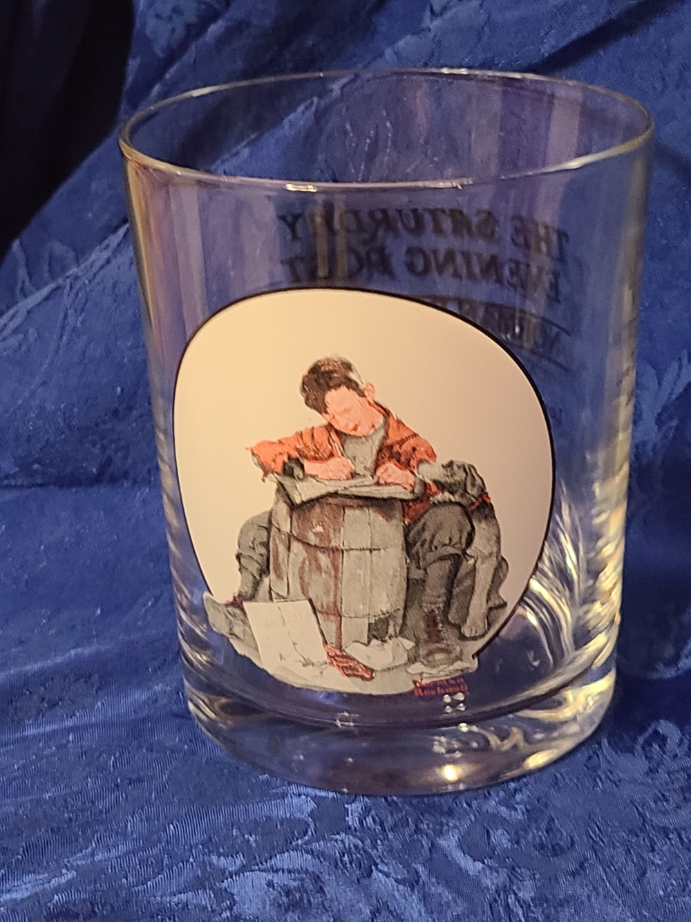 Norman Rockwell WHISKEY  GlassClear Glass